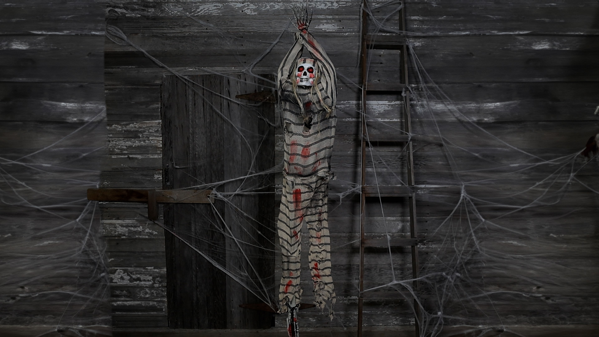FY74801 Light Up Hanging Prisoner Skeleton